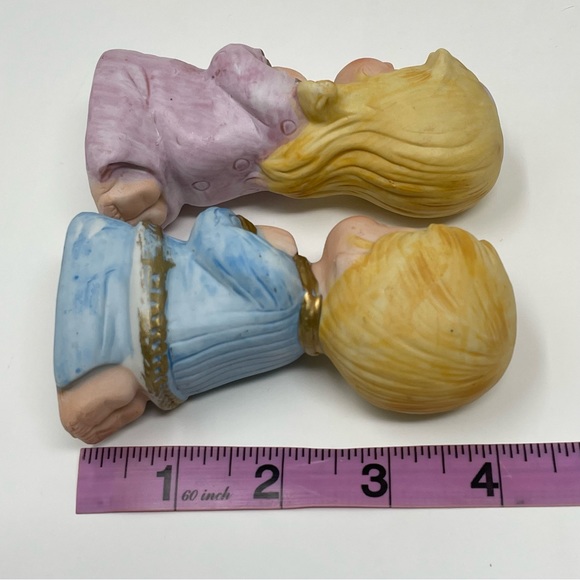 Vintage Praying Children Set of 2 Blonde Boy and Girl Ceramic Hand Painted - Picture 10 of 12